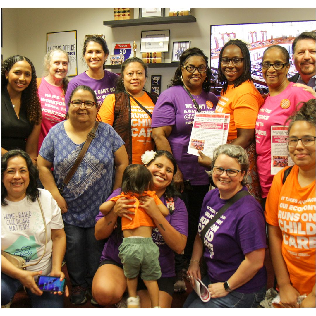 Childcare workers and parents rally together
